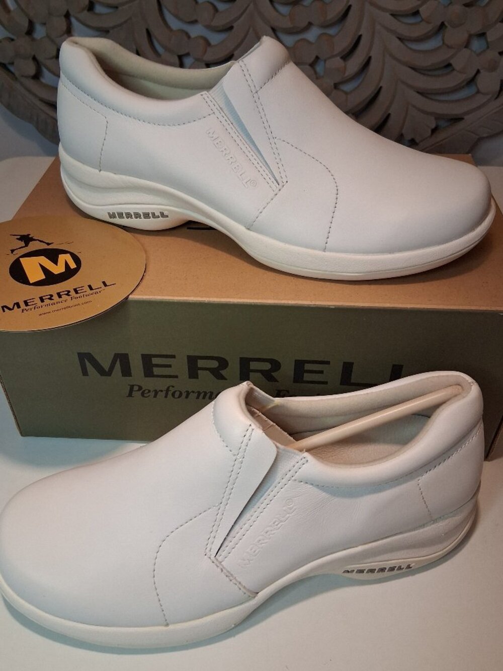 New in Box Women's Merrell Topo Moc Pro White 8.5 Slip On Shoes Chef Nurse Dr